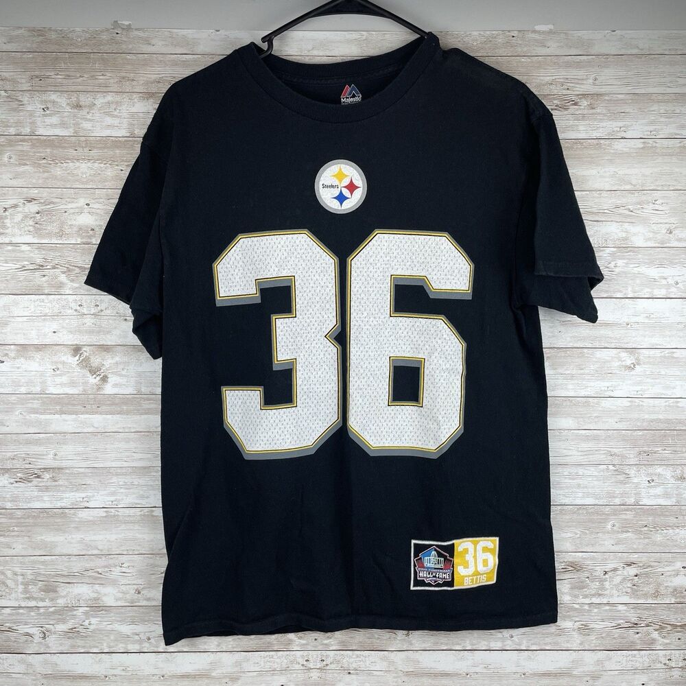 Majestic Jerome Bettis Pro Football Hall of Fame T-Shirt Mens Medium Steelers